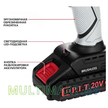 Ударная дрель-шуруповерт P.I.T. PSR18-D4 (с 2-мя АКБ, кейс) картинка 7